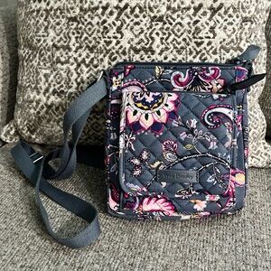 Vera Bradley Navy and Pink Floral Crossbody Bag